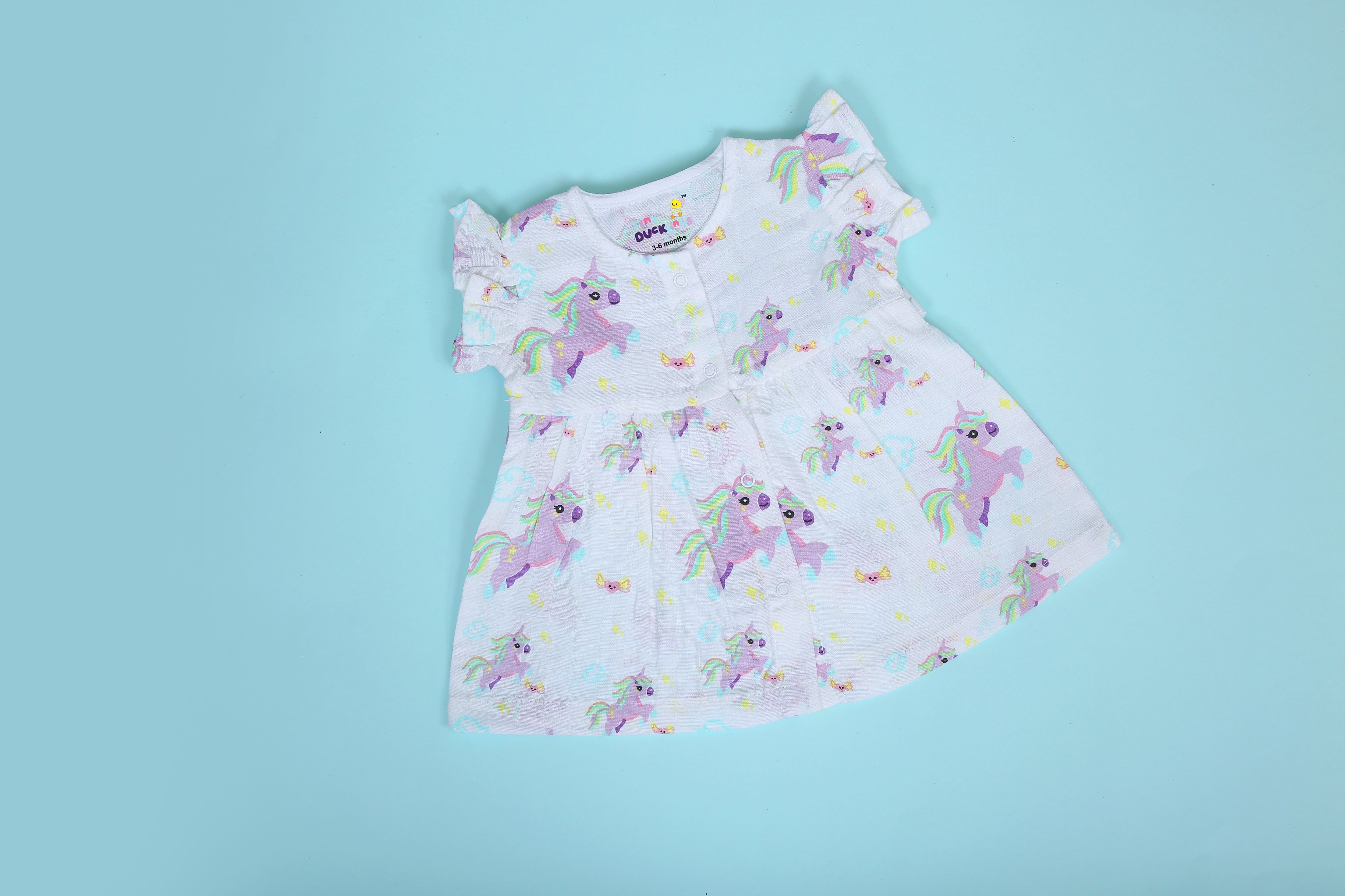 Sparkling Unicorns Muslin Frock