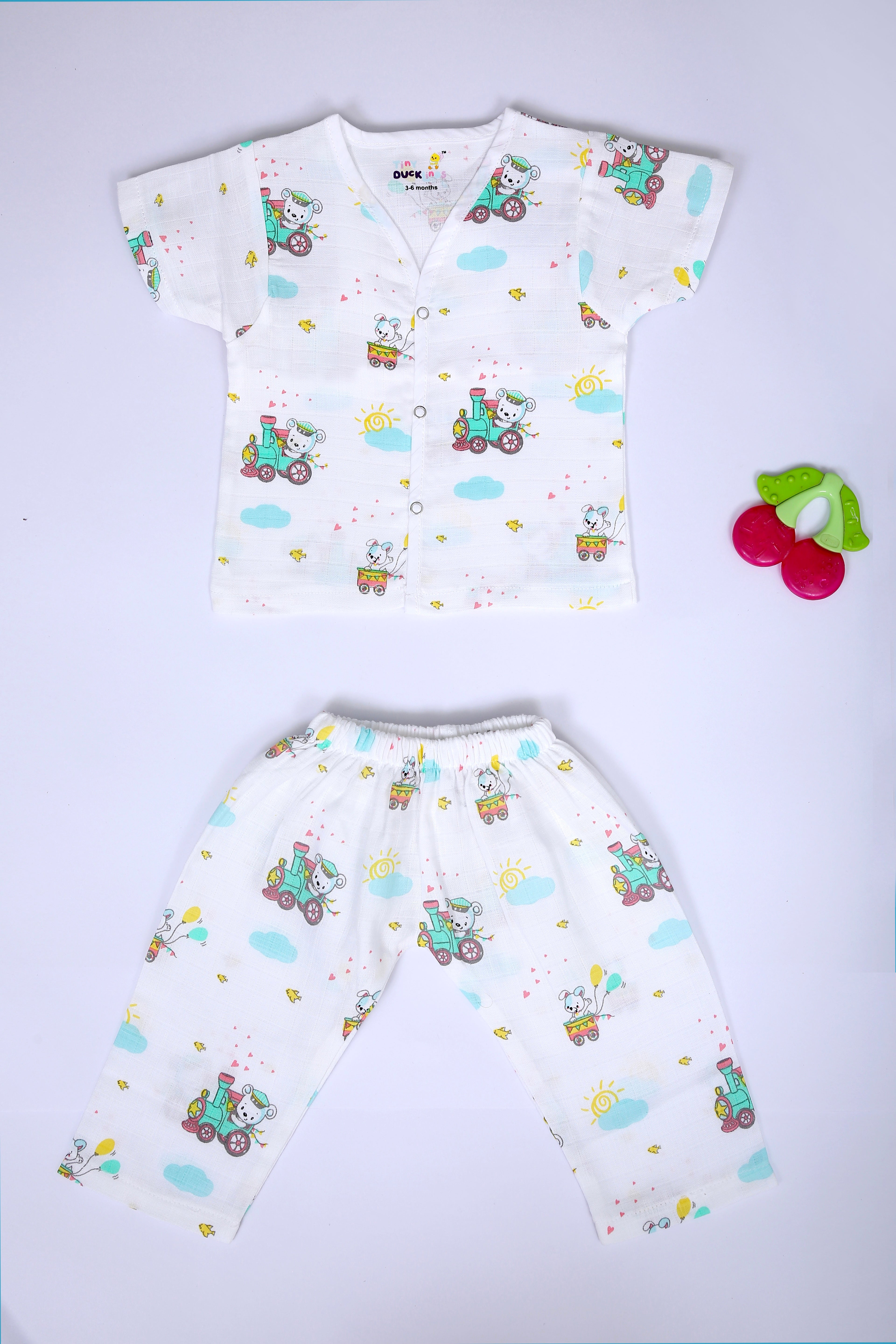 Blushing Bears - Muslin Sleeve Top & Full Pant