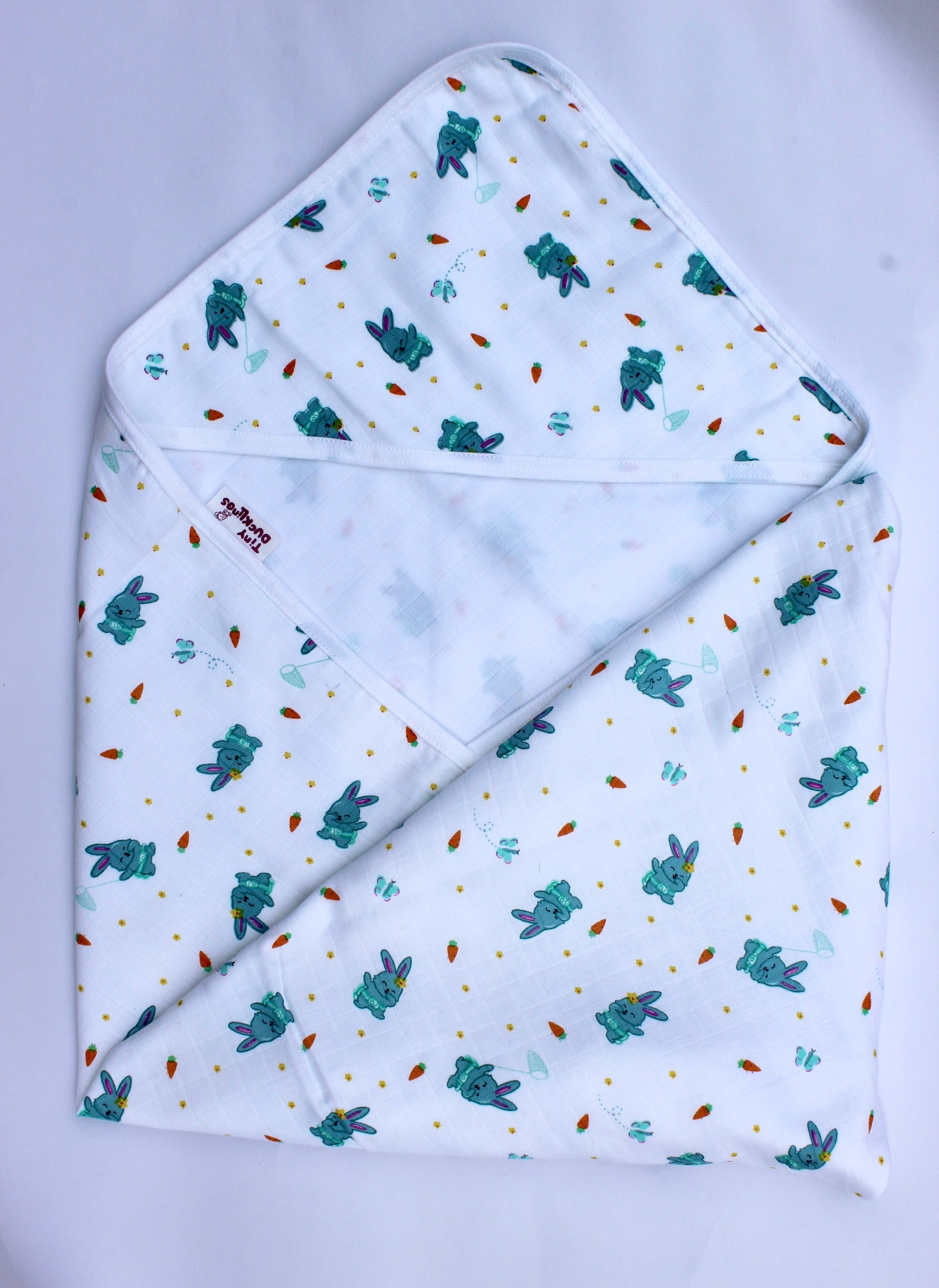 Bunny Tickles - Receiving Blanket with Hood