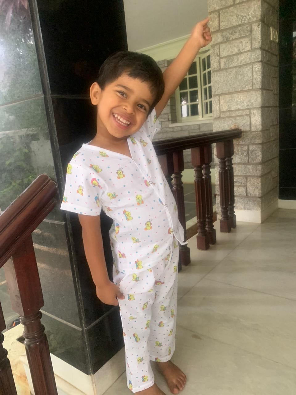 Sleepy Fluffs - Muslin Sleeve Top & Full pant