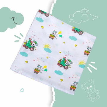 Muslin small towel / burp cloth -Blushing bears