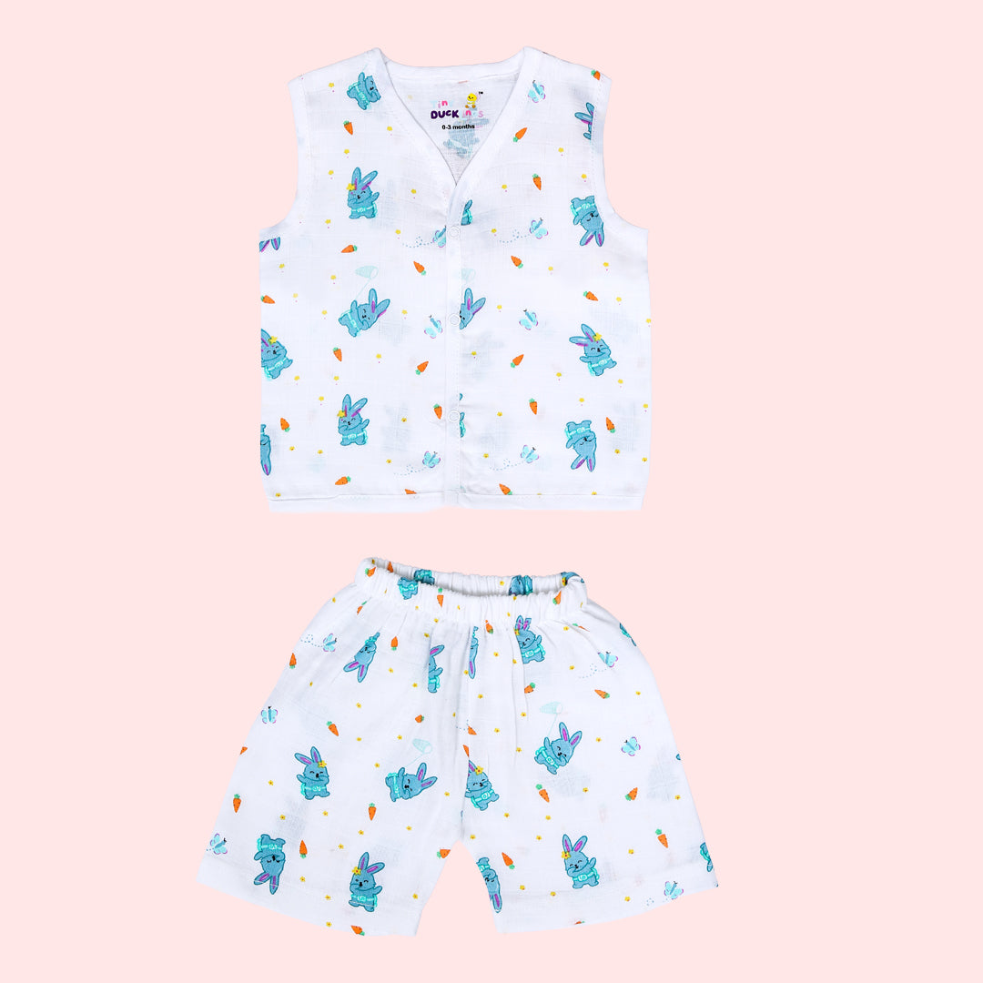 Bunny Tickles -Muslin Jabla & shorts