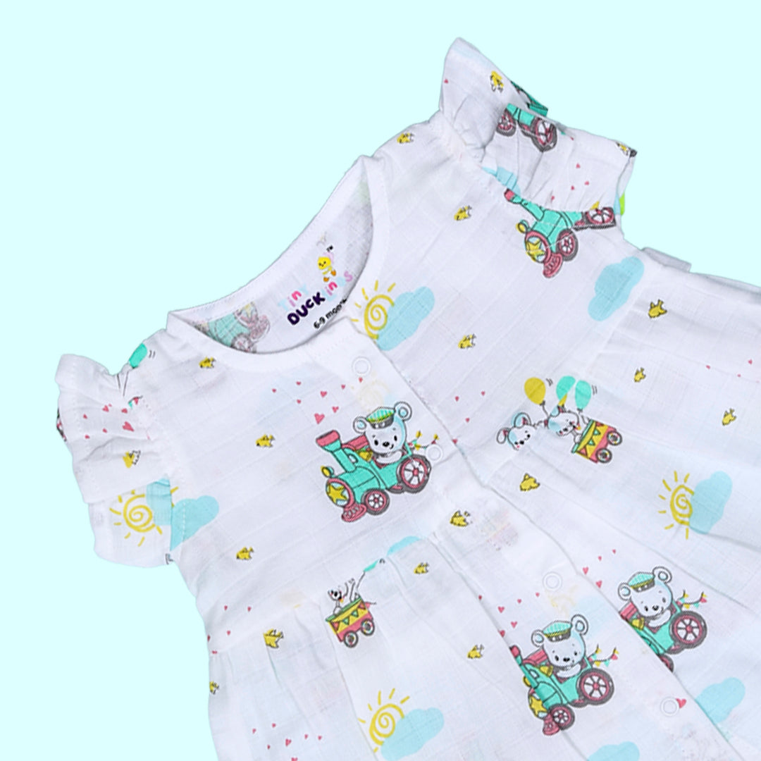 Blushing Bears Muslin Frock