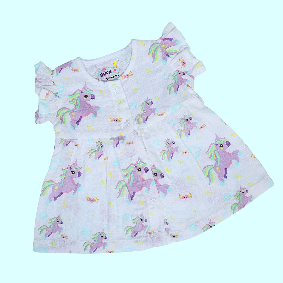 Sparkling Unicorns Muslin Frock