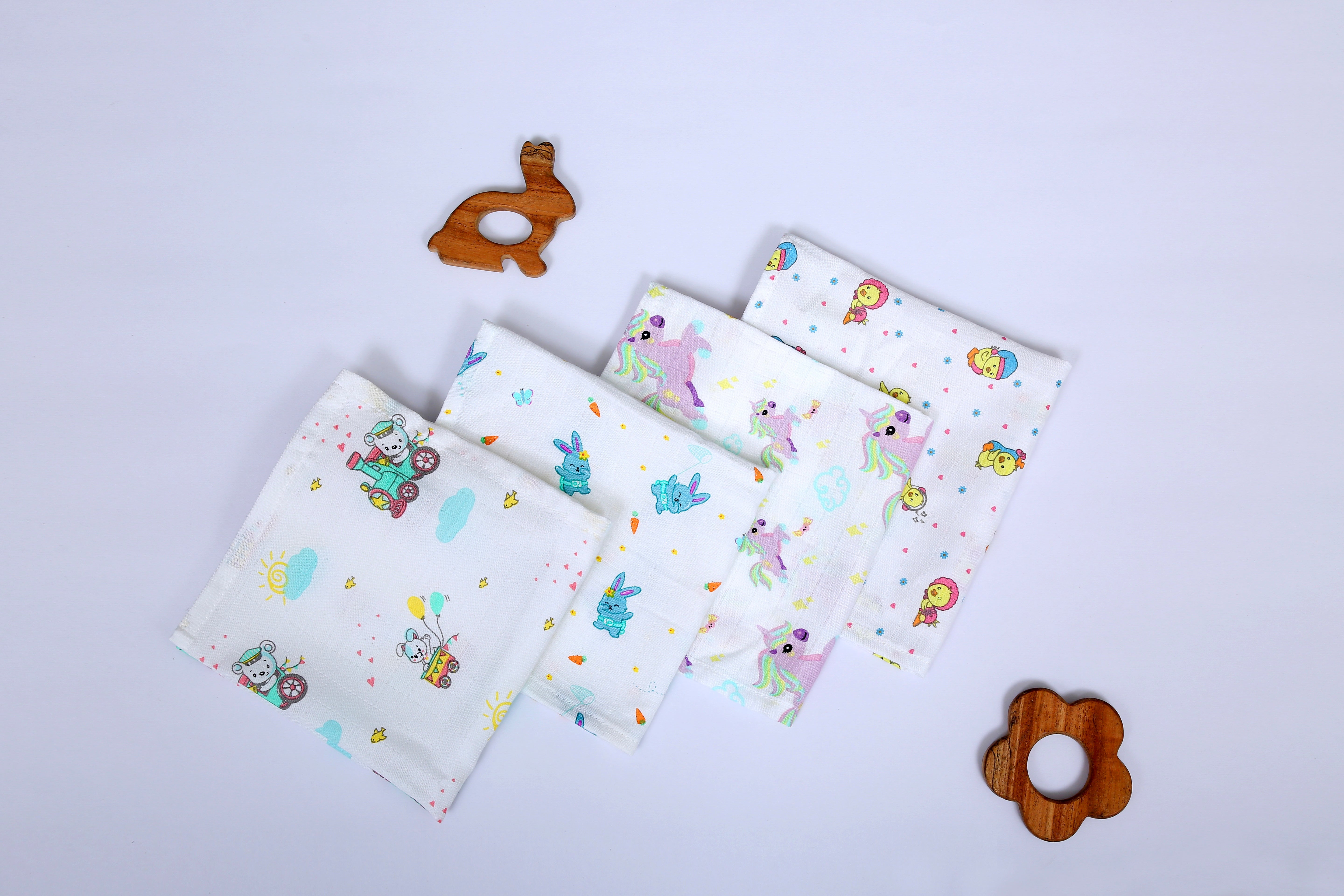 Muslin wipes / washcloths ( set of 4 )