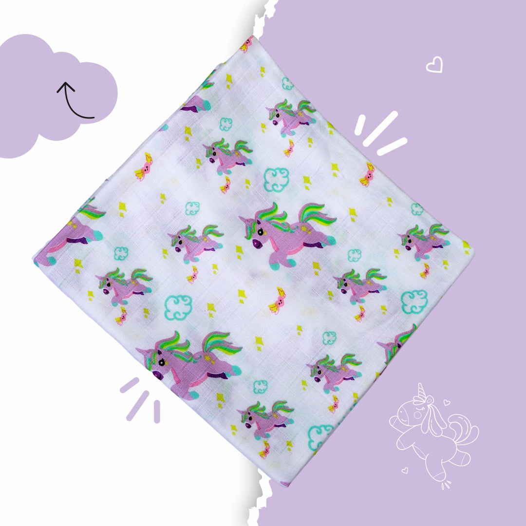 Muslin small towel / burp cloth -Sparkling Unicorn 🦄