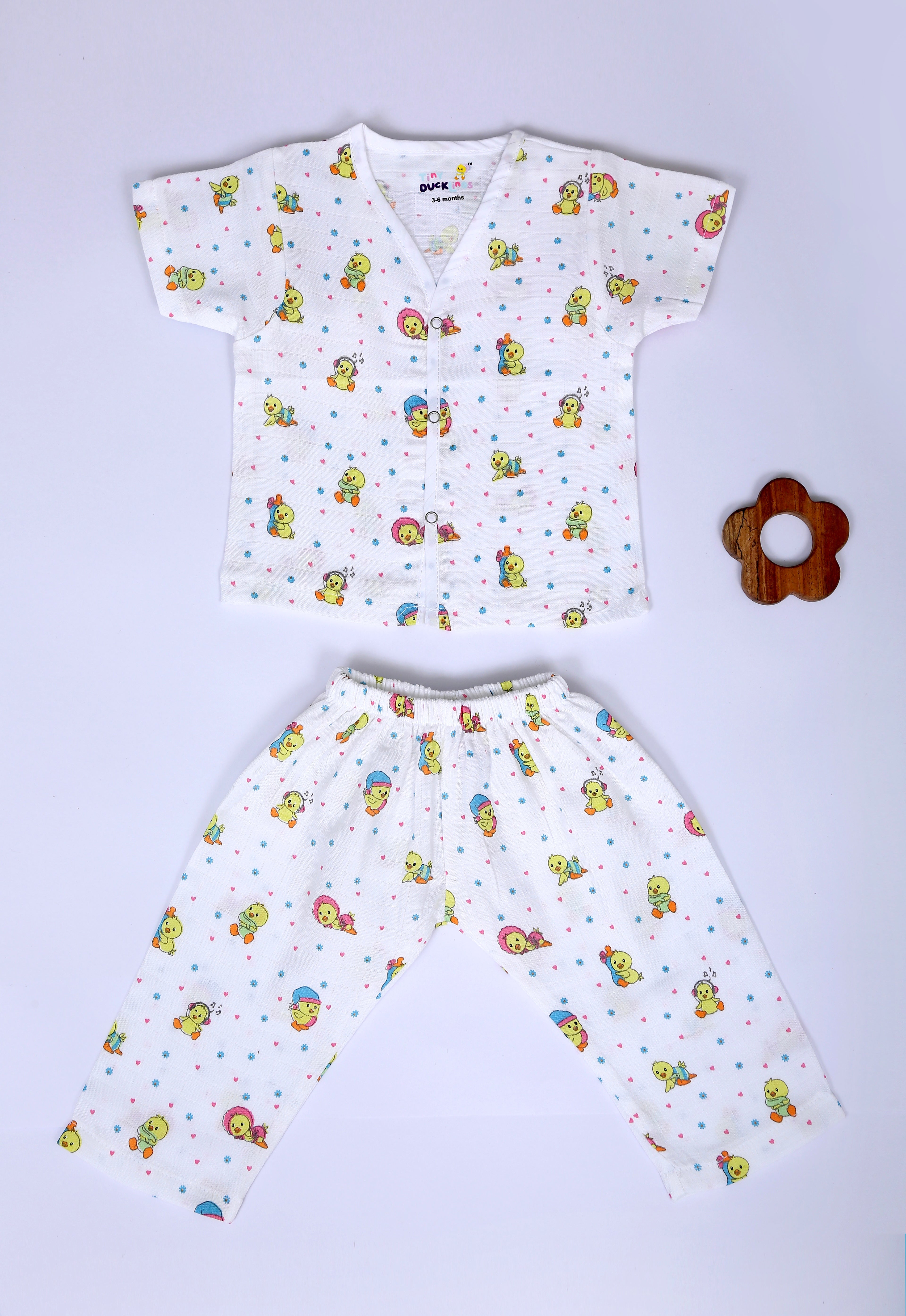 Sleepy Fluffs - Muslin Sleeve Top & Full pant