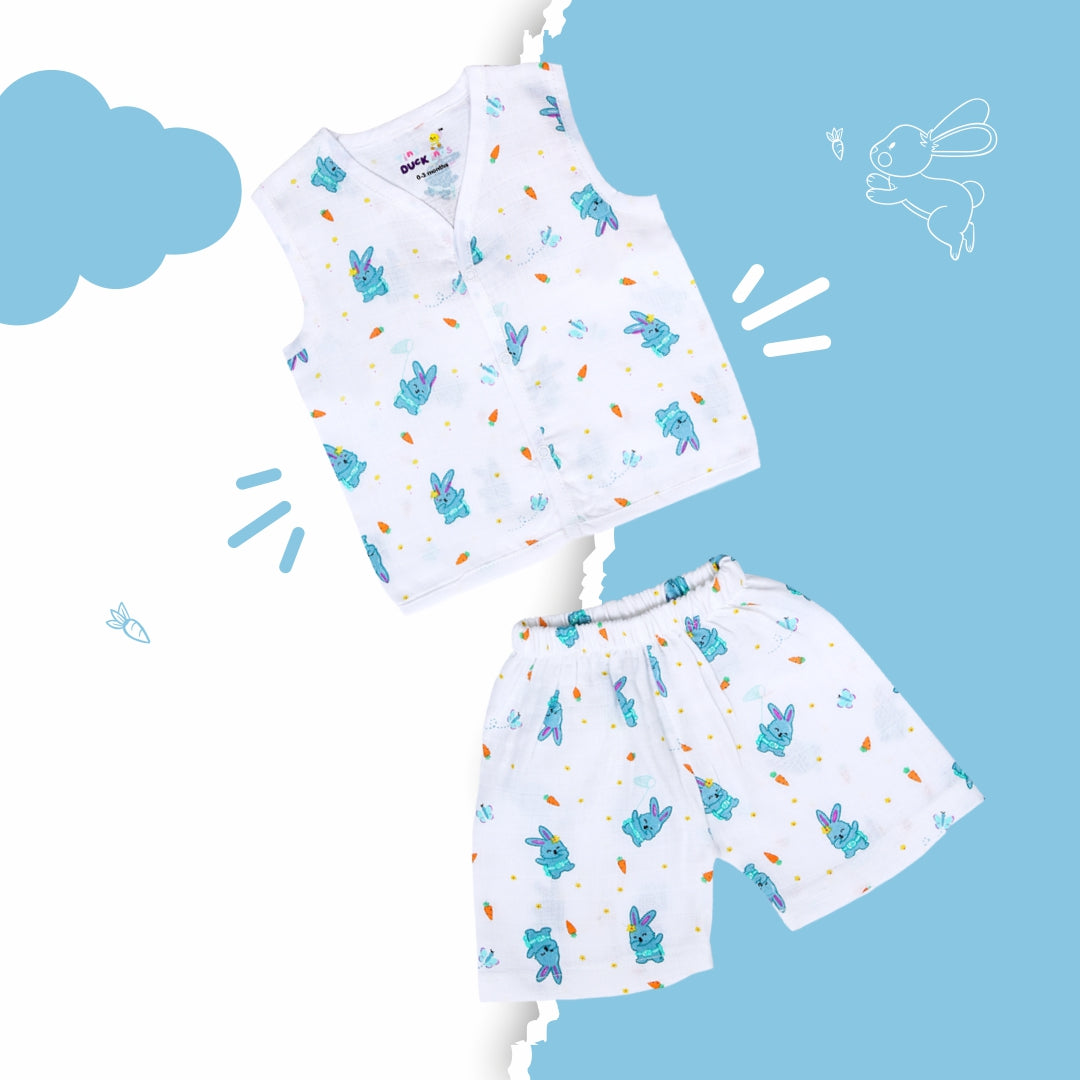Bunny Tickles -Muslin Jabla & shorts