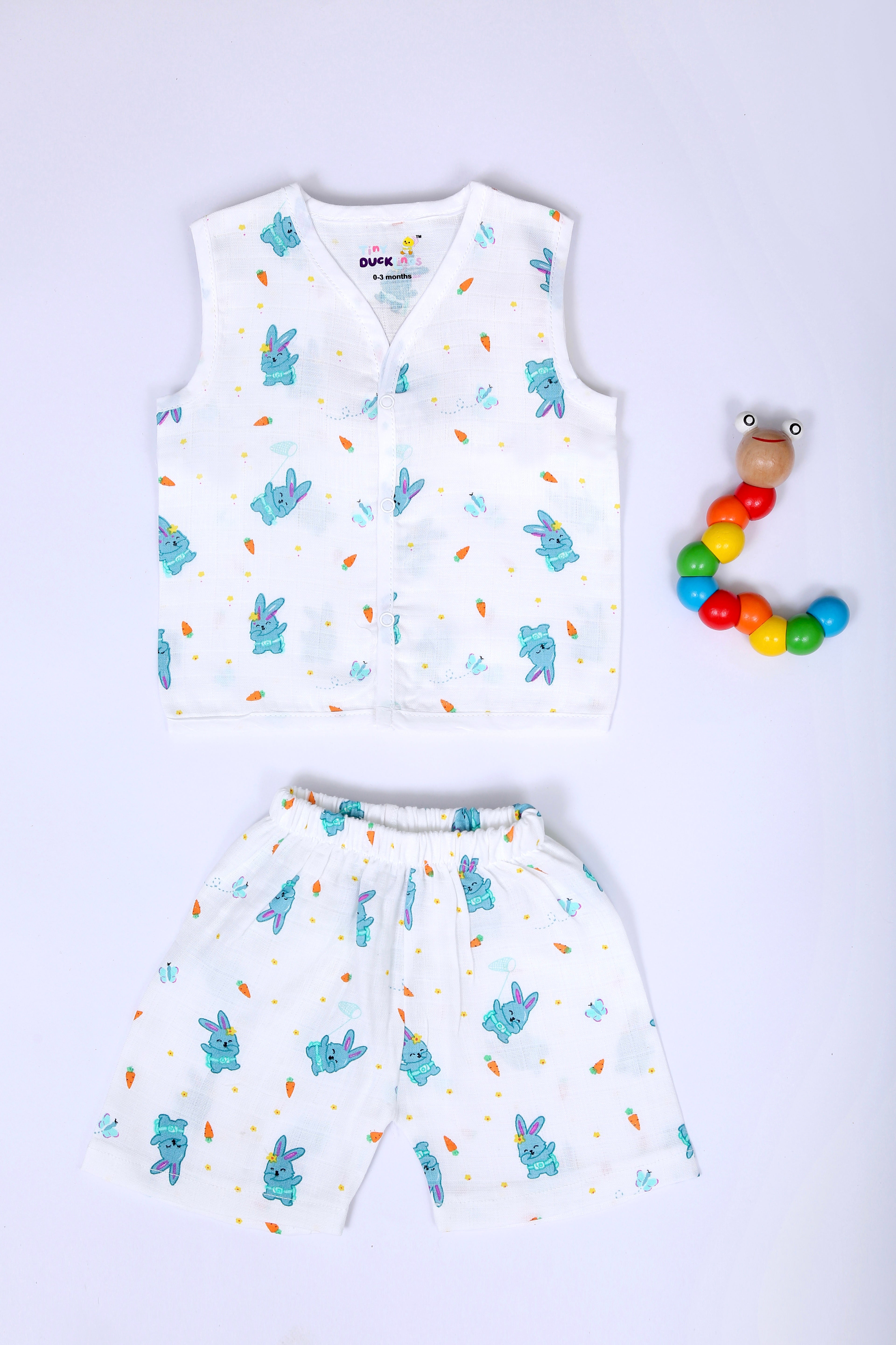 Bunny Tickles -Muslin Jabla & shorts