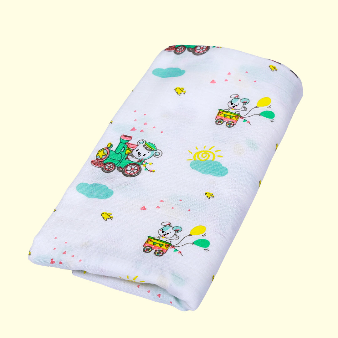 Blushing Bears - Large Muslin Swaddle / Bath Towel