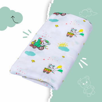 Blushing Bears - Large Muslin Swaddle / Bath Towel