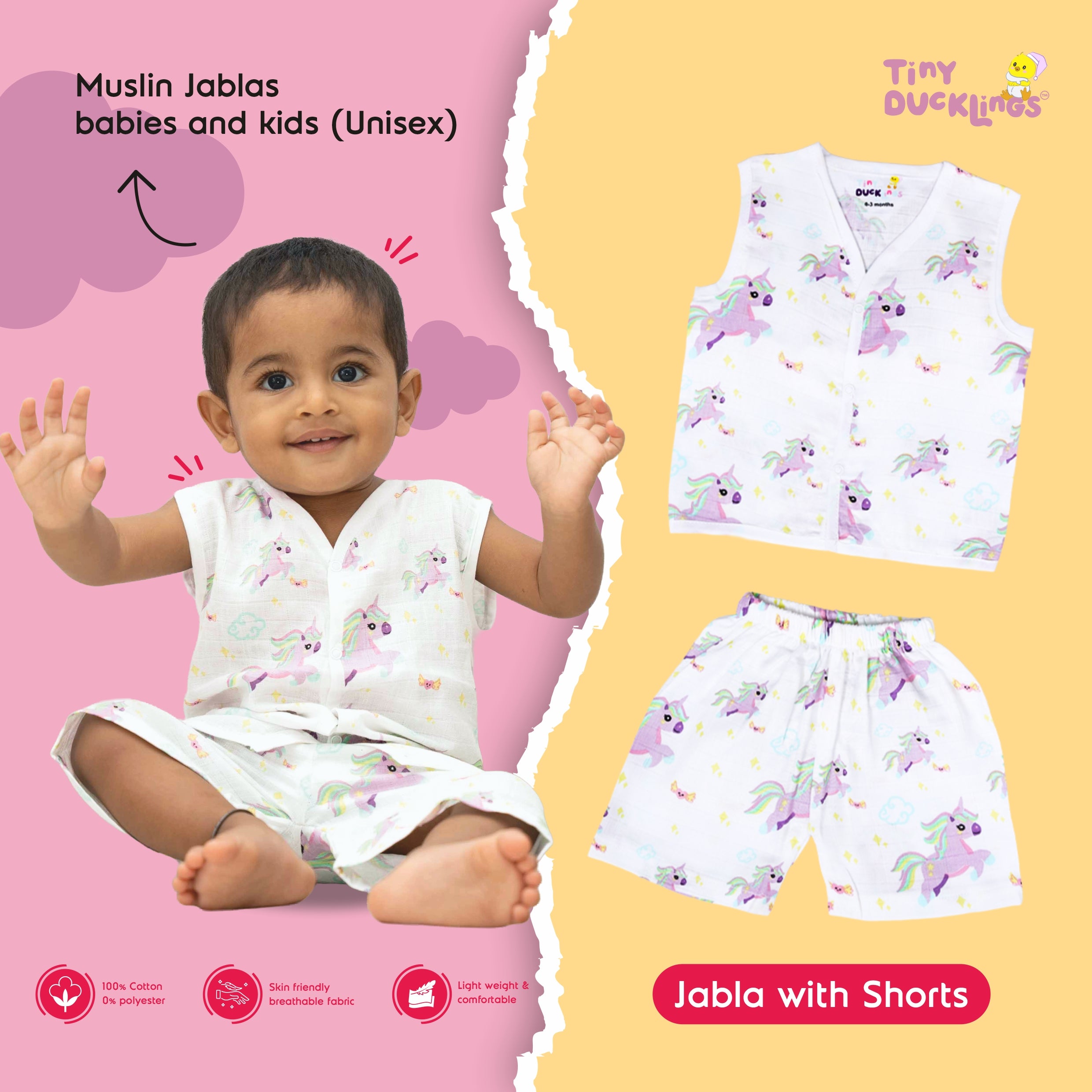 Muslin Jabla with Shorts