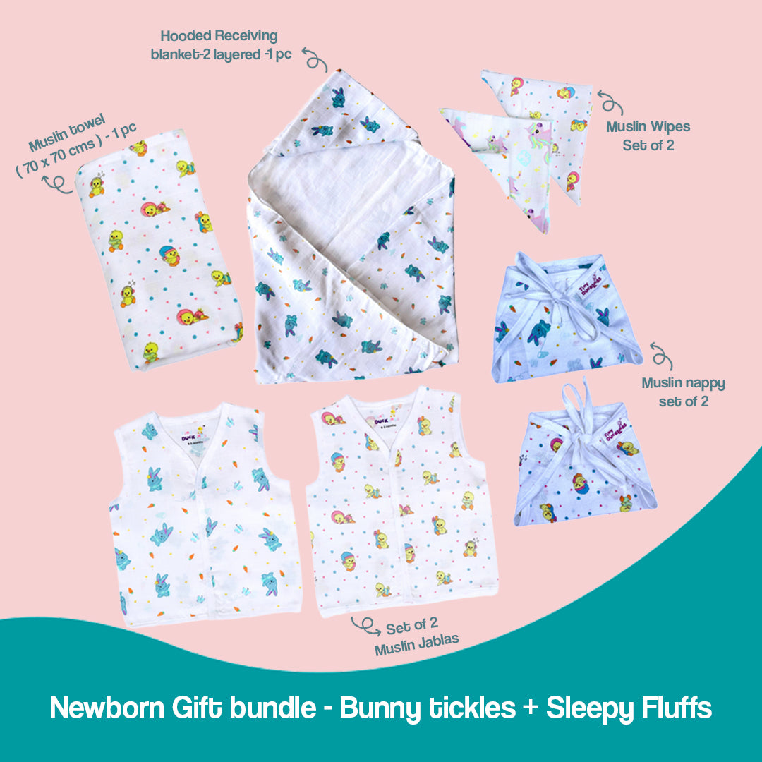 Newborn Gift bundle - Bunny tickles🐰 + Sleepy Fluffs 🐣