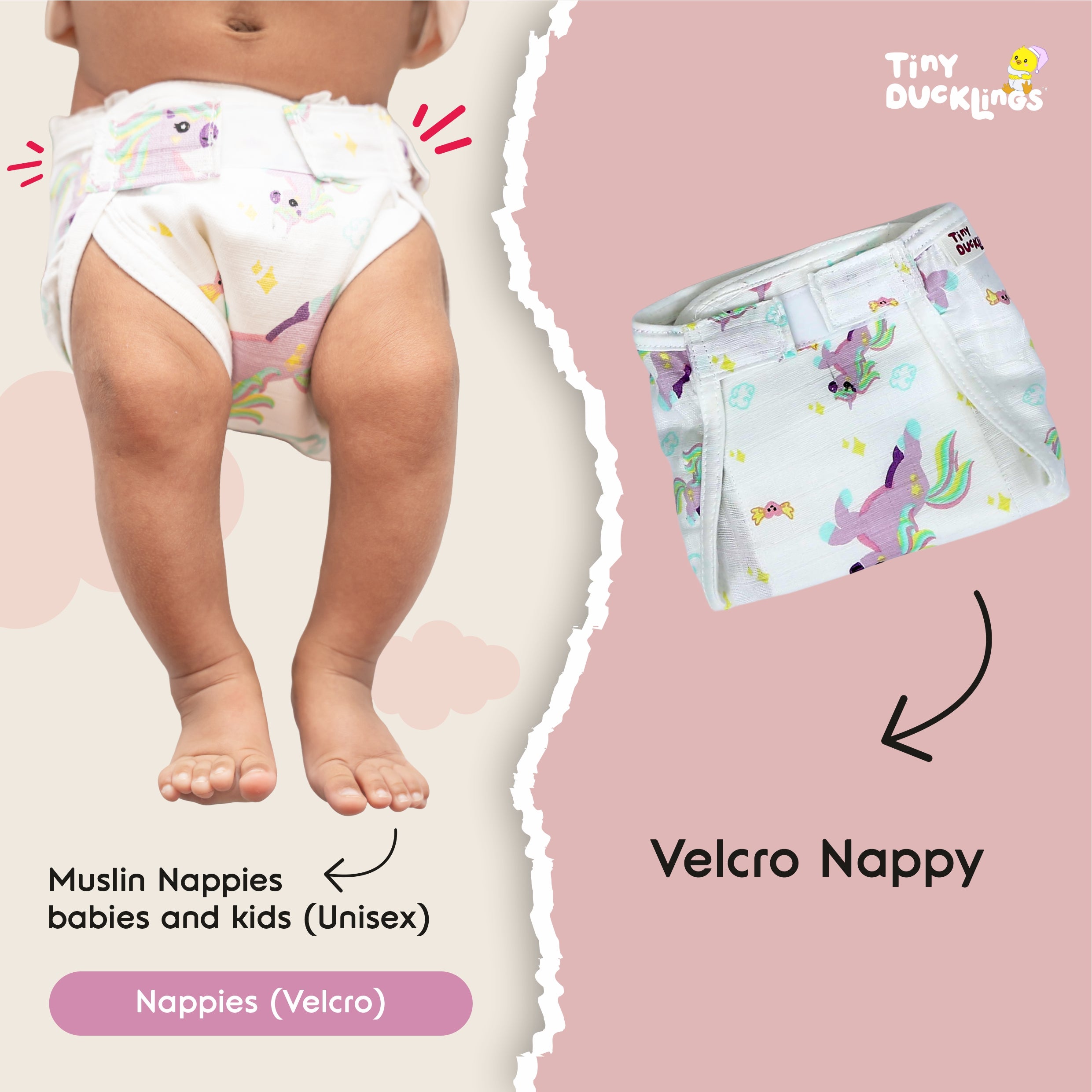 Muslin Nappies - Velcro