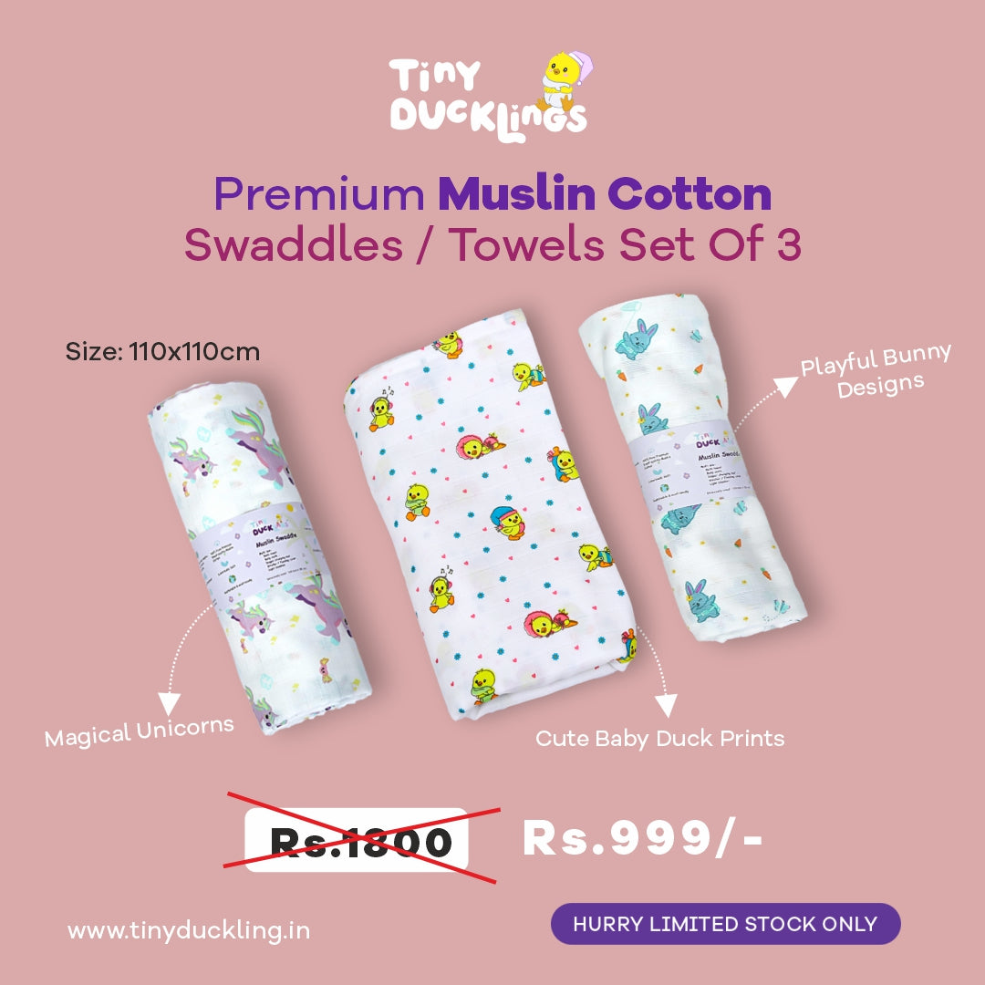 Swaddle / Bath Towel ( Set of 3 )