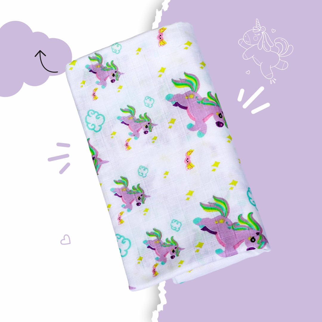 Sparkling Unicorns - Muslin Large Swaddle  / Bath towel